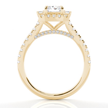 Radiant Yellow Gold Halo Engagement Rings