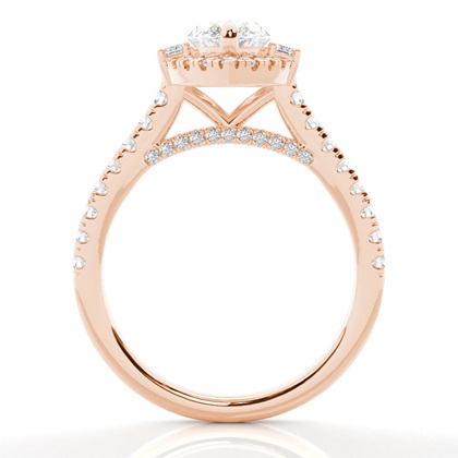 Marquise Rose Gold Halo Engagement Rings