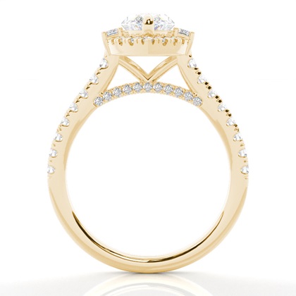 Marquise Yellow Gold Halo Engagement Rings