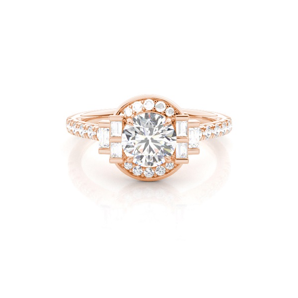 Claw Prong Setting Diamond Halo Engagement Ring