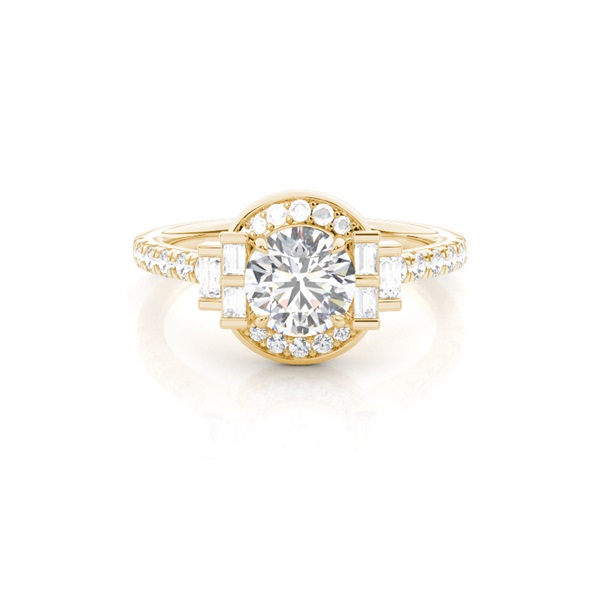 Claw Prong Setting Diamond Halo Engagement Ring