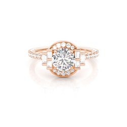 Claw Prong Setting Diamond Halo Engagement Ring