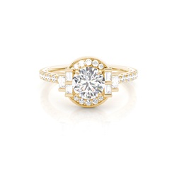 Claw Prong Setting Diamond Halo Engagement Ring