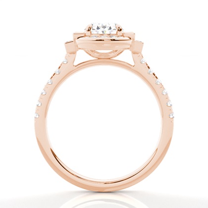1.00 Carat Rose Gold Halo Engagement Rings
