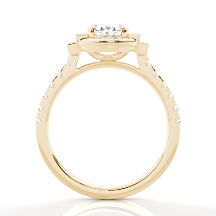 1.00 Carat Yellow Gold Halo Engagement Rings
