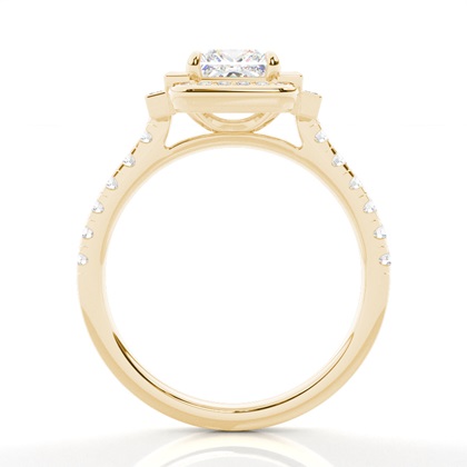 1.00 Carat Gelbgold Halo Verlobungsringe