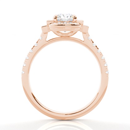 3.00 Carat Rotgold Halo Verlobungsringe