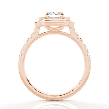 Radiant Rose Gold Halo Engagement Rings