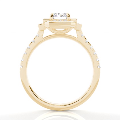 Radiant Yellow Gold Halo Engagement Rings