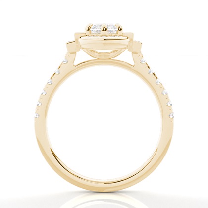 Marquise Yellow Gold Halo Engagement Rings