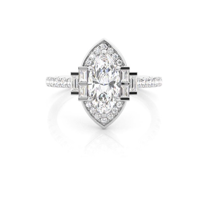 Silver Diamond Engagement Rings