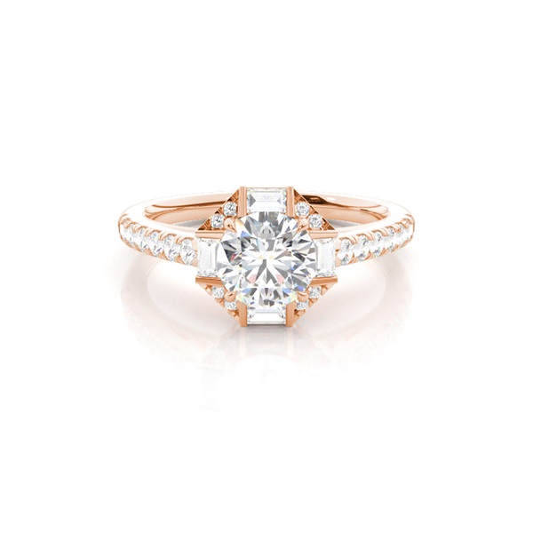 Claw Prong Setting Diamond Halo Engagement Ring