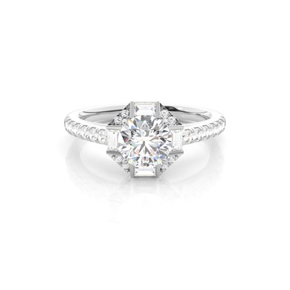 Silver Diamond Engagement Rings