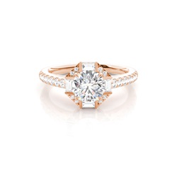 Claw Prong Setting Diamond Halo Engagement Ring