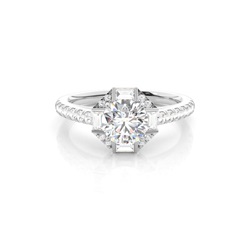 Klaue Krappenfassung Diamant-Halo-Verlobungsring