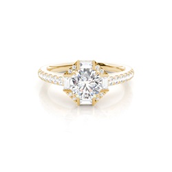 Claw Prong Setting Diamond Halo Engagement Ring