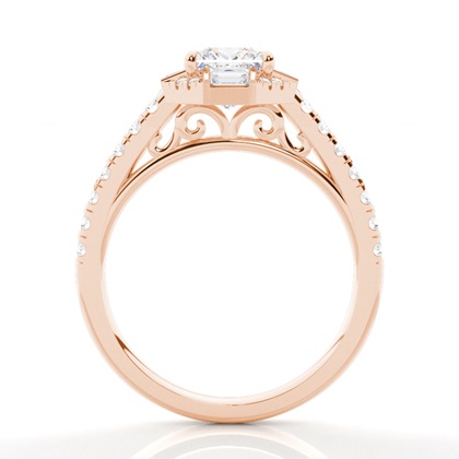 Prinzessin Rotgold Halo Verlobungsringe