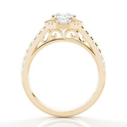 1.00 Carat Gelbgold Halo Verlobungsringe