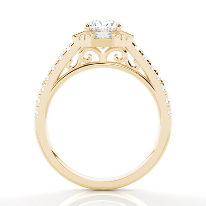 2.00 Carat Gelbgold Halo Verlobungsringe