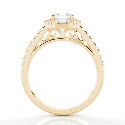 2.00 Carat Gelbgold Halo Verlobungsringe