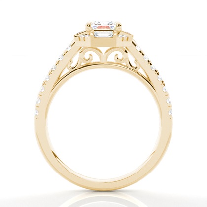 Smaragd Gelbgold Halo Verlobungsringe