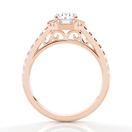 Oval Rotgold Halo Verlobungsringe