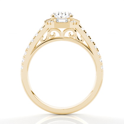 Oval Gelbgold Halo Verlobungsringe