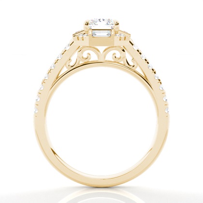 Radiant Gelbgold Halo Verlobungsringe