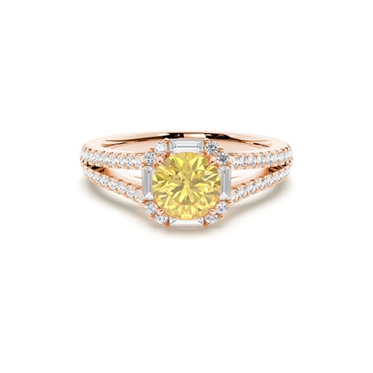 Yellow Diamond Halo Engagement Ring
