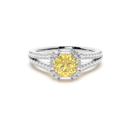 Yellow Diamond Halo Engagement Ring