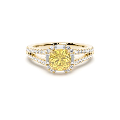 Yellow Diamond Halo Engagement Ring