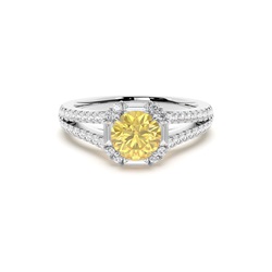 Yellow Diamond Halo Engagement Ring