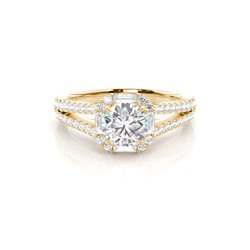 Claw Prong Setting Diamond Halo Engagement Ring