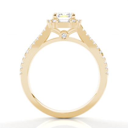 Klaue Krappenfassung Diamant-Halo-Verlobungsring