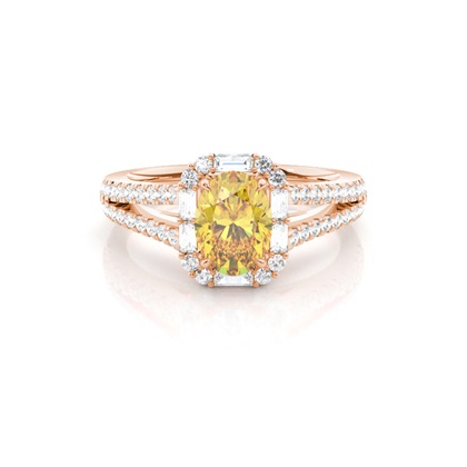 Yellow Diamond Halo Engagement Ring