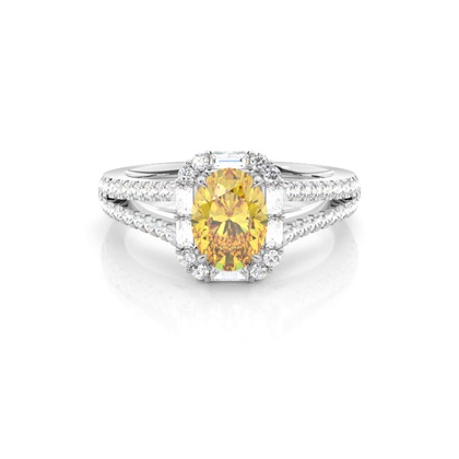 Yellow Diamond Halo Engagement Ring