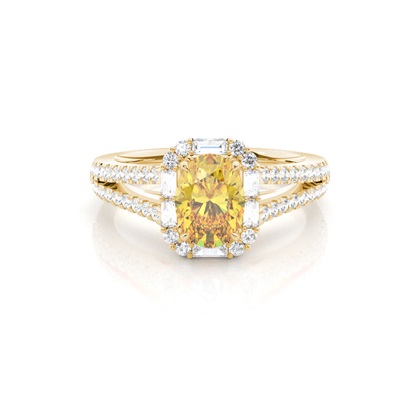 Yellow Diamond Halo Engagement Ring
