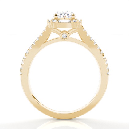 Claw Prong Setting Diamond Halo Engagement Ring