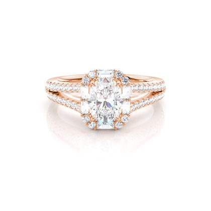 Claw Prong Setting Diamond Halo Engagement Ring