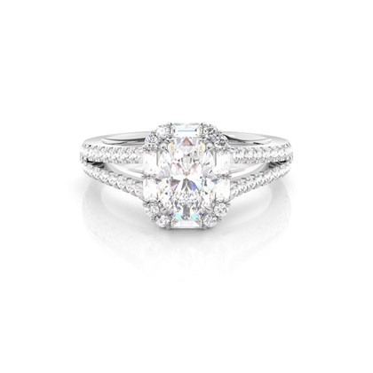 Claw Prong Setting Diamond Halo Engagement Ring