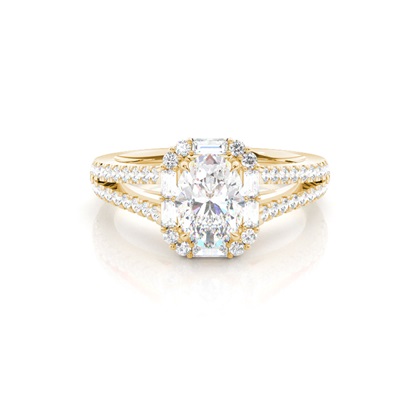 Claw Prong Setting Diamond Halo Engagement Ring