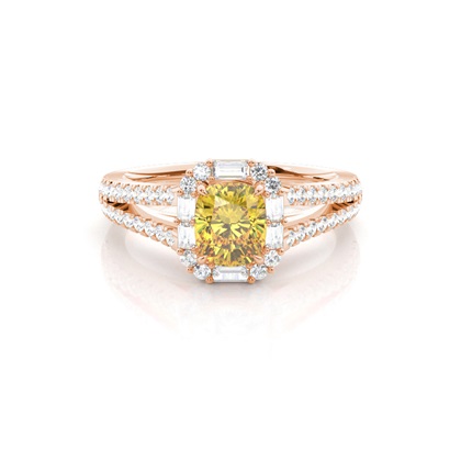 Yellow Diamond Halo Engagement Ring