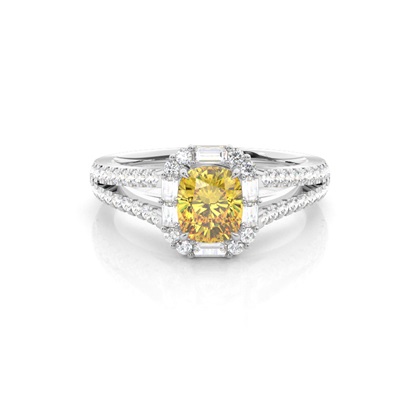 Yellow Diamond Halo Engagement Ring