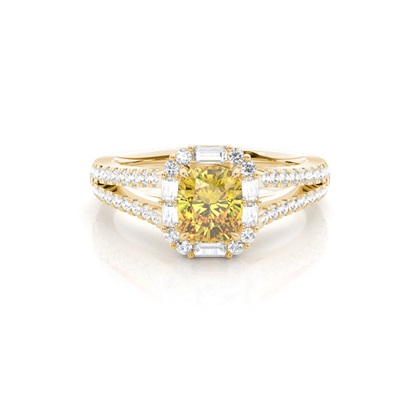 Yellow Diamond Halo Engagement Ring