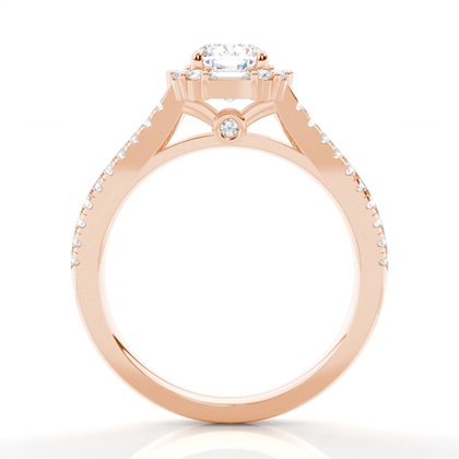 Claw Prong Setting Diamond Halo Engagement Ring