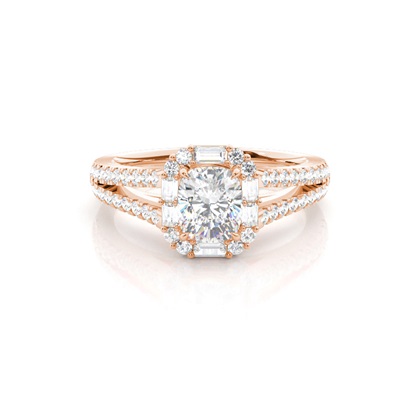Claw Prong Setting Diamond Halo Engagement Ring