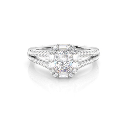Claw Prong Setting Diamond Halo Engagement Ring