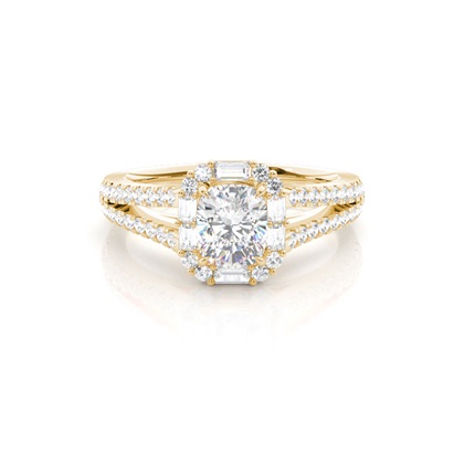 Claw Prong Setting Diamond Halo Engagement Ring