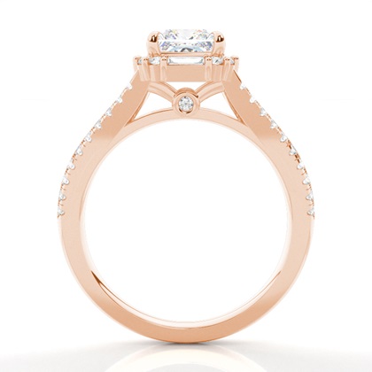 Klaue Krappenfassung Diamant-Halo-Verlobungsring