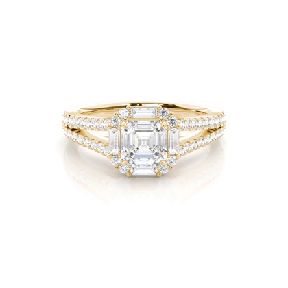 Claw Prong Setting Diamond Halo Engagement Ring